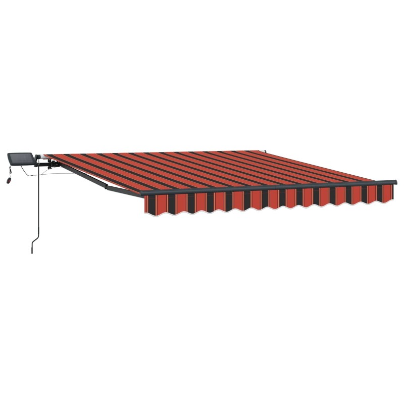 Auvent Rétractable orange et marron 300 x 250 cm tissu 526029526029