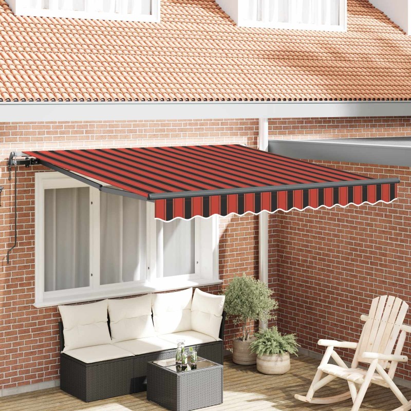 Auvent Rétractable orange et marron 300 x 250 cm 526032526032