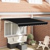 Cadre d'auvent Noir 350 x 250 cm Polyester avec revêtement PU 526041526041
