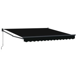Auvent Rétractable Noir 350 x 250 cm Polyester et Aluminium 526043526043