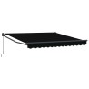 Auvent Rétractable Noir 350 x 250 cm Polyester et Aluminium 526043526043
