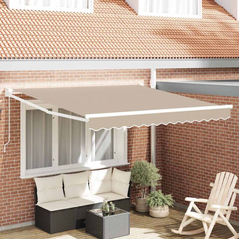 Auvent Rétractable Beige 350 x 250 cm Polyester et Aluminium 526046526046