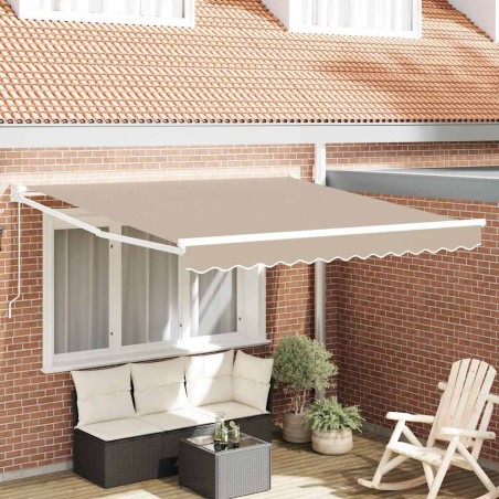 Auvent Rétractable Beige 350 x 250 cm Polyester et Aluminium 526046526046