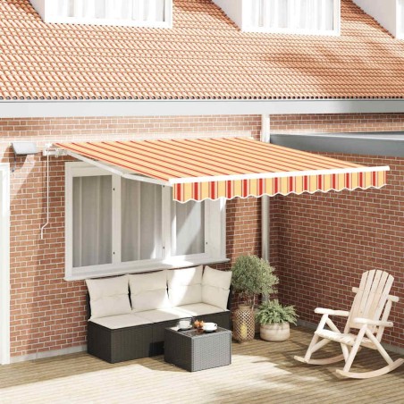 Auvent Rétractable Jaune et Orange 300 x 250 cm Tissu et acier 526047526047