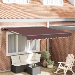 Cadre d'auvent Marron 300 x 250 cm Polyester avec revêtement PU 526052526052