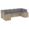 Salon de jardin avec coussins 7 pcs beige résine tressée 526057526057