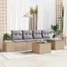 Ensemble de canapé de jardin avec coussin 6 pcs Beige polyrotin 526060526060