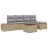 Ensemble de canapé de jardin avec coussin 6 pcs Beige polyrotin 526060526060
