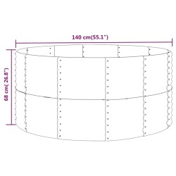 Jardinière surélevée Marron 140 x 140 x 68 cm Acier galvanisé 526061526061