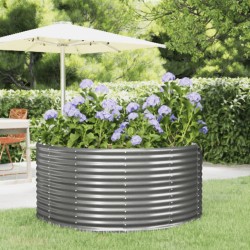 Lit surélevé de jardin Gris 140x140x68cm Acier galvanisé 526062526062