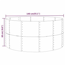 Lit surélevé de jardin Gris 140x140x68cm Acier galvanisé 526062526062