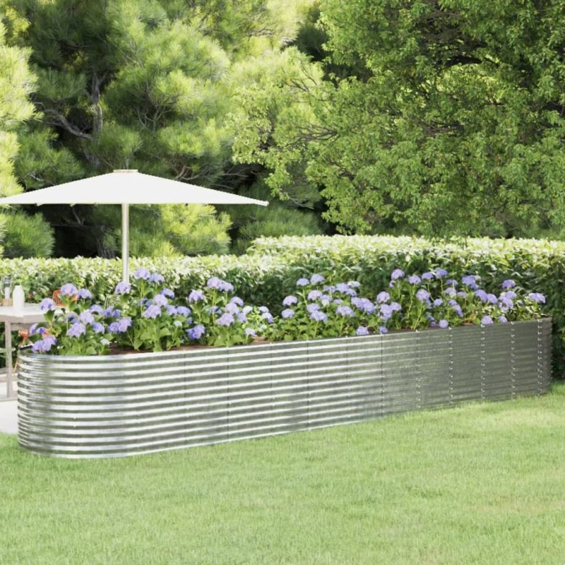 Lit surélevé de jardin Acier enduit de poudre Argenté 526064526064