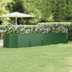 Lit surélevé de jardin Acier galvanisé 396x100x68cm Vert 526067526067