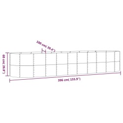Lit surélevé de jardin Acier galvanisé 396x100x68cm Vert 526067526067