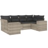 Salon de jardin 6 pcs avec coussins gris clair résine tressée 526068526068