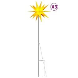 Lumières de Noël avec piquets 3 pcs LED pliable jaune 57 cm 526074526074