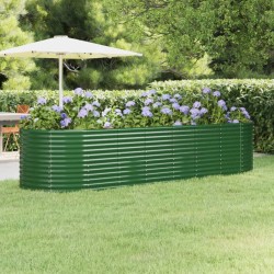 Lit surélevé de jardin Acier galvanisé 322x100x68cm Vert 526075526075