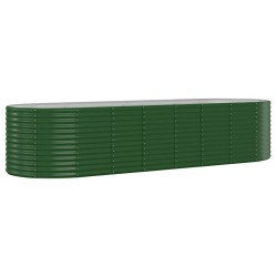 Lit surélevé de jardin Acier galvanisé 322x100x68cm Vert 526075526075