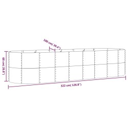 Lit surélevé de jardin Acier galvanisé 322x100x68cm Vert 526075526075