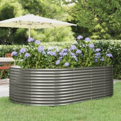 Lit surélevé de jardin Gris 212x140x68cm Acier galvanisé 526080526080