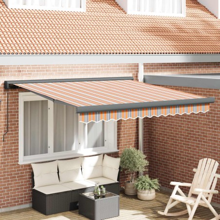 Auvent Rétractable Multicolore 300 x 250 cm Tissu et Métal 526084526084