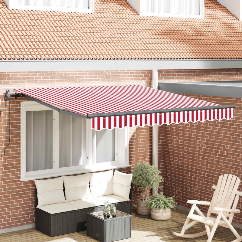 Auvent Rétractable Rouge et Blanc 300 x 250 cm 526097526097