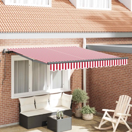 Auvent Rétractable Rouge et Blanc 300 x 250 cm 526097526097