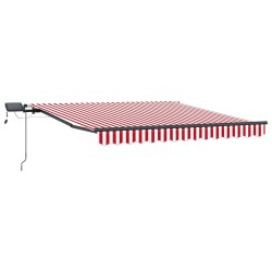 Auvent Rétractable Rouge et blanc 300 x 250 cm tissu 526098526098