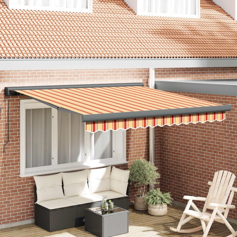Auvent Rétractable Jaune et Orange 300 x 250 cm Tissu et Métal 526105526105