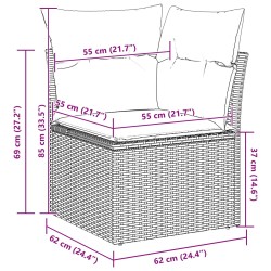 Ensemble de Canapés avec coussin 4 pcs Gris polyrotin 526106526106