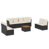 Salon de jardin 9 pcs avec coussins noir résine tressée 526108526108