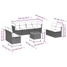 Salon de jardin 9 pcs avec coussins noir résine tressée 526108526108