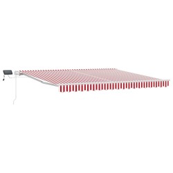 Auvent Rétractable avec Rouge et blanc 400 ×300 cm tissu 526112526112