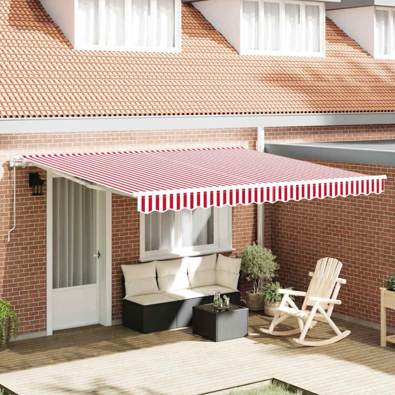 Auvent rétractable électrique Rouge et Blanc 400 × 300 cm 526113526113