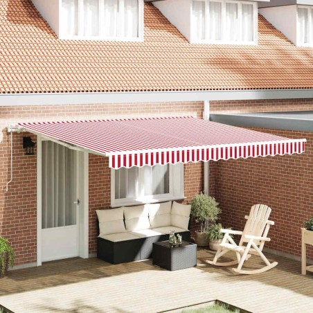Auvent rétractable électrique Rouge et Blanc 400 × 300 cm 526113526113