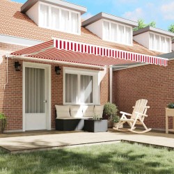 Auvent rétractable électrique Rouge et Blanc 400 × 300 cm 526113526113