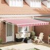 Auvent Rétractable Rouge et Blanc 400 × 300 cm 526120526120
