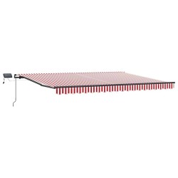 Auvent Rétractable Rouge et blanc 400 ×300 cm tissu 526123526123