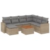 Salon de jardin avec coussins 8 pcs beige résine tressée 526127526127