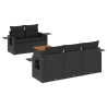 Salon de jardin 6 pcs avec coussins noir résine tressée 526132526132