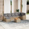 Salon de jardin avec coussins 8 pcs beige résine tressée 526133526133