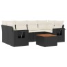 Salon de jardin 7 pcs avec coussins noir résine tressée 526135526135
