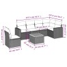 Salon de jardin avec coussins 7 pcs gris résine tressée 526136526136