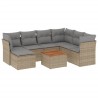 Salon de jardin avec coussins 8 pcs beige résine tressée 526138526138