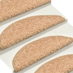 Tapis d'escalier 15 pièces 56 x 17 x 3 cm Doré Demi-rond 526146526146