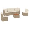 Salon de jardin avec coussins 7 pcs beige résine tressée 526147526147