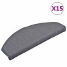 Tapis d'escalier 15 pièces 65 x 24 x 4 cm Gris clair et bleu Demi-rond Grand 526149526149
