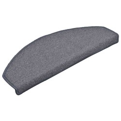 Tapis d'escalier 15 pièces 65 x 24 x 4 cm Gris clair et bleu Demi-rond Grand 526149526149