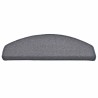 Tapis d'escalier 15 pièces 65 x 24 x 4 cm Gris clair et bleu Demi-rond Grand 526149526149