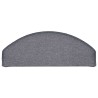 Tapis d'escalier 15 pièces 65 x 24 x 4 cm Gris clair et bleu Demi-rond Grand 526149526149